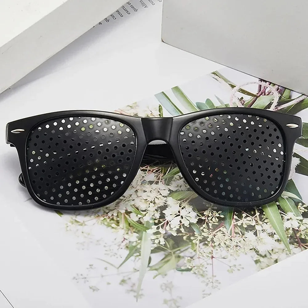 Anti-myopia Astigmatism Glasses Vision Correction Fatigue Pin Hole Glasses With Holes For Men Women Eyesight Improvement Eyewear Qme