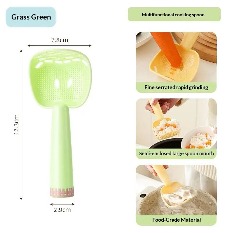 Multifunctional Cooking Spoon Colander Strainer Skimmer Slotted Qme Green