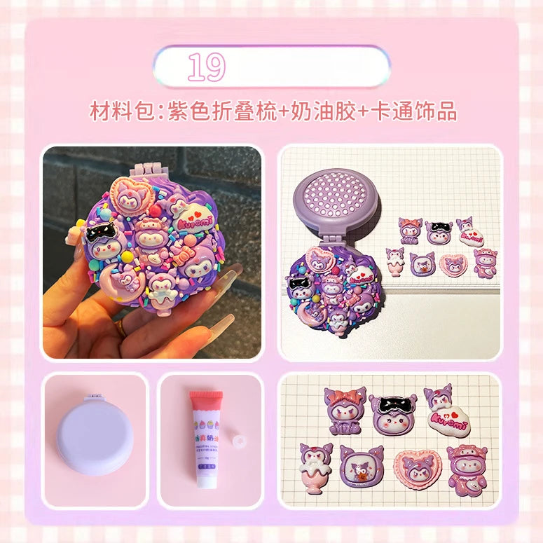 Hello Kitty Kuromi DIY Cream-colored Air-cushion Comb Materials Qme 19