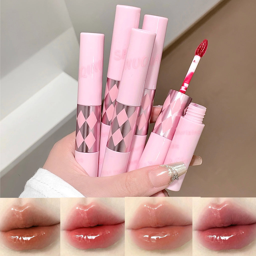 SHAQINUO Double End Lip Glaze Full Gloss Mirror Matte Velvet Long Qme