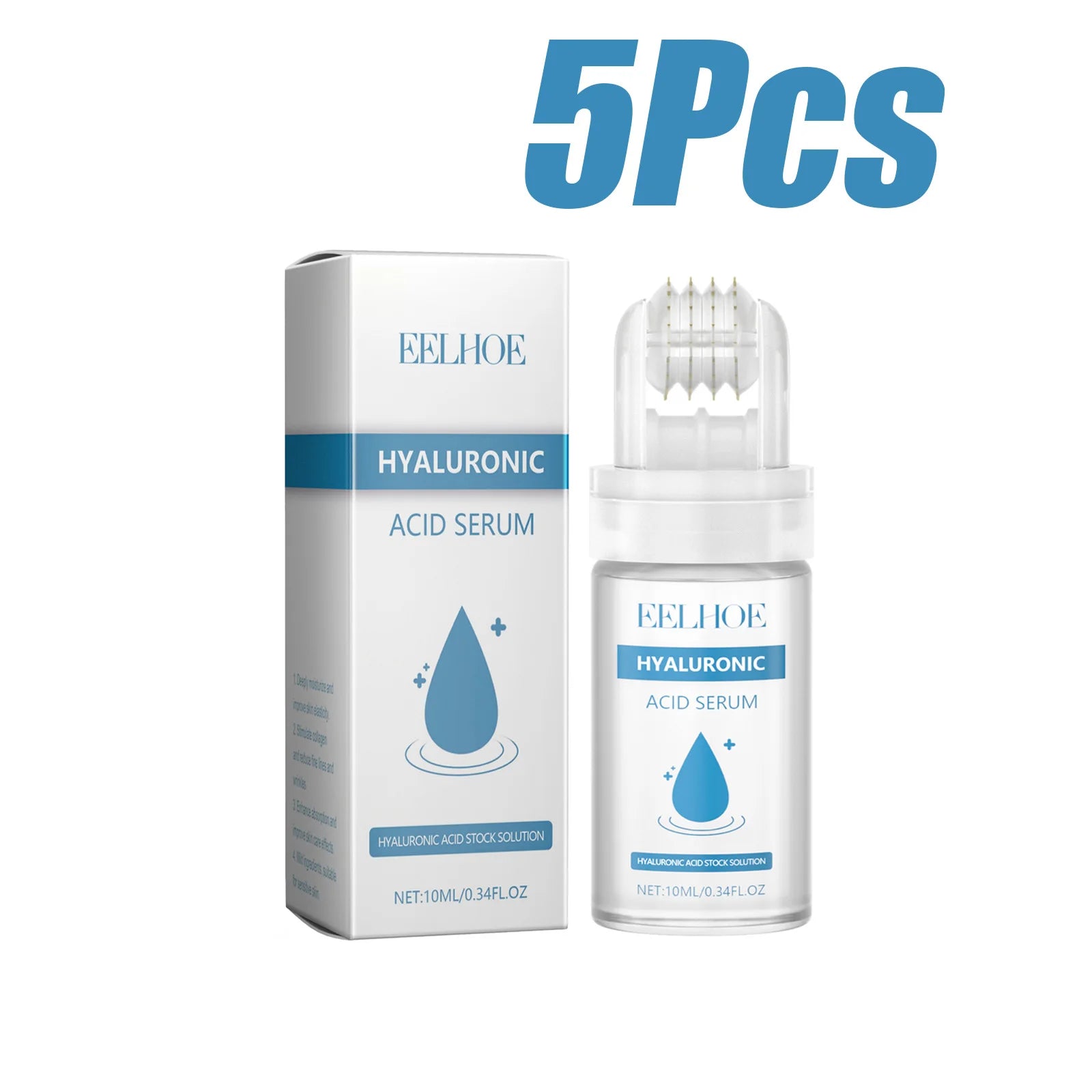Hyaluronic Acid Serum Micro Roller 0.25mm Micro Needle Essence Hydrating Brightening Smooth Pore Refining Beauty Facial Skin Car Qme 5Pcs