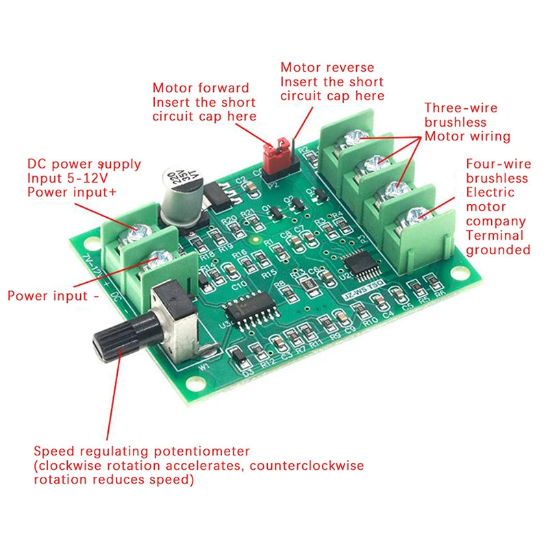 Brushless DC Motor Driver Controller Board Voltage Over Current Qme