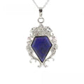 Sapphire Necklace Cosplay Princess Obsidian Simulation Pendant Women Fashion Popular Accessory Retro Gothic Jewelry Prop Gift Qme Blue China Mainland