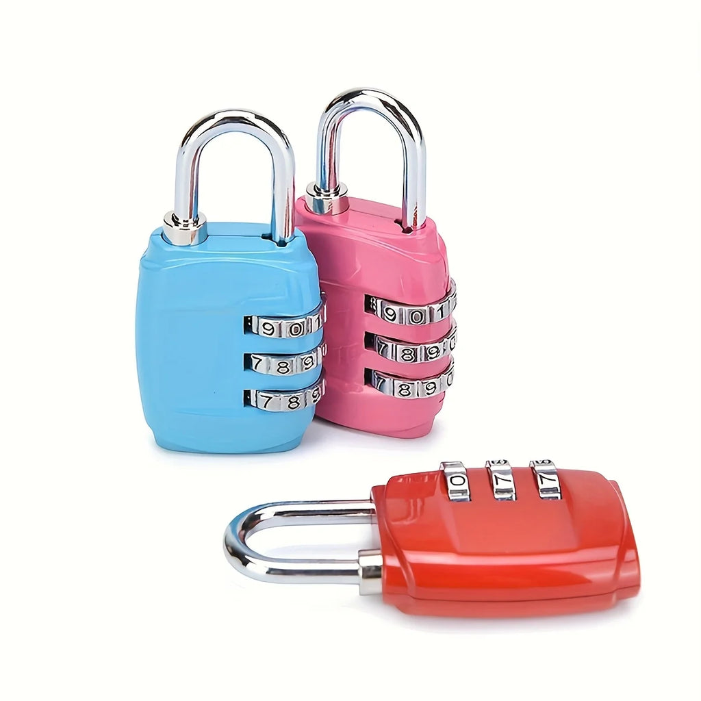 3 Digit Combination Padlock Mini Code Lock Luggage Lock for Suitcase Backpack Gym Locker Cabinet Drawer Travel Security Lock Qme
