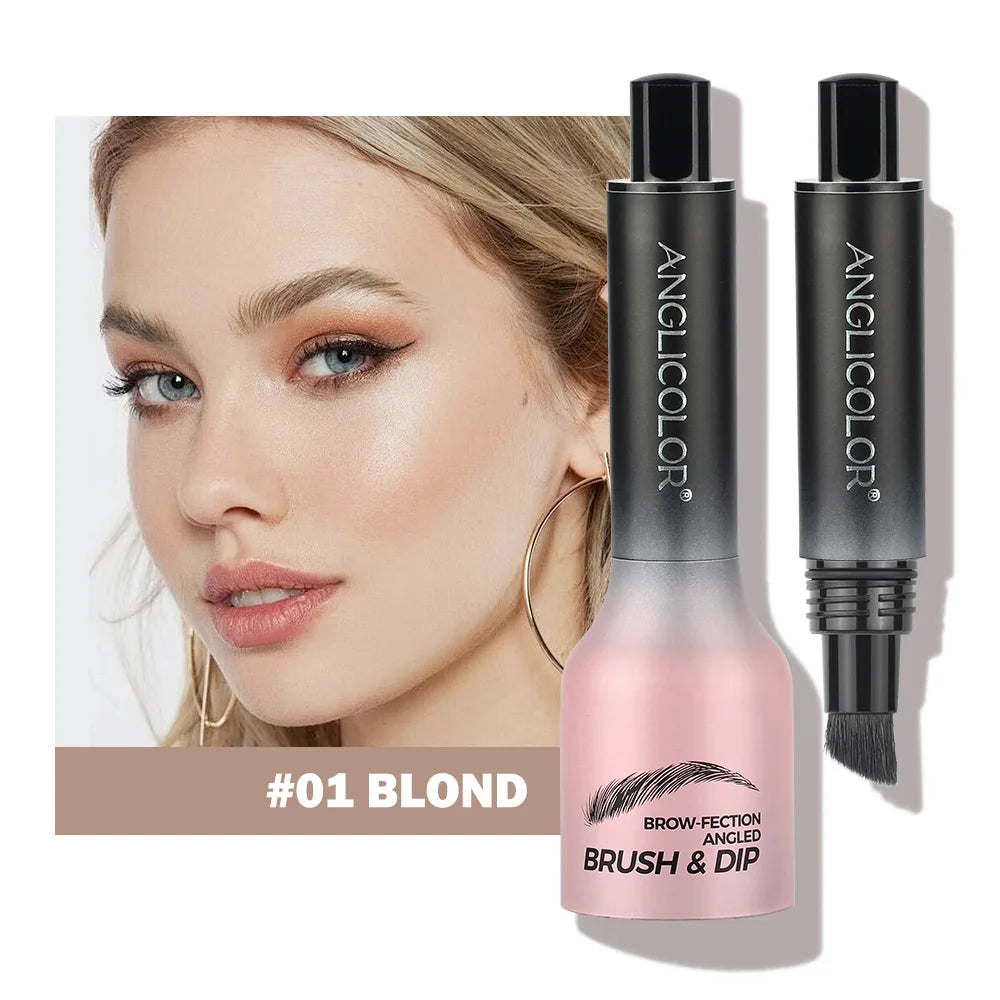 4 Colors Eyebrow Pen Waterproof 4 Fork Tip Eyebrow Tattoo Pencil Cosmetic Long Lasting Natural Dark Brown Liquid Eye Brow Pencil Qme C-01