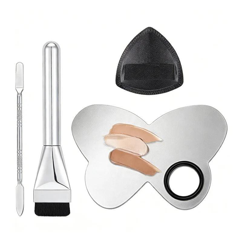 Stainless Steel Makeup Coloring Tray Palette Ring Base Cosmetic Stick Qme A10