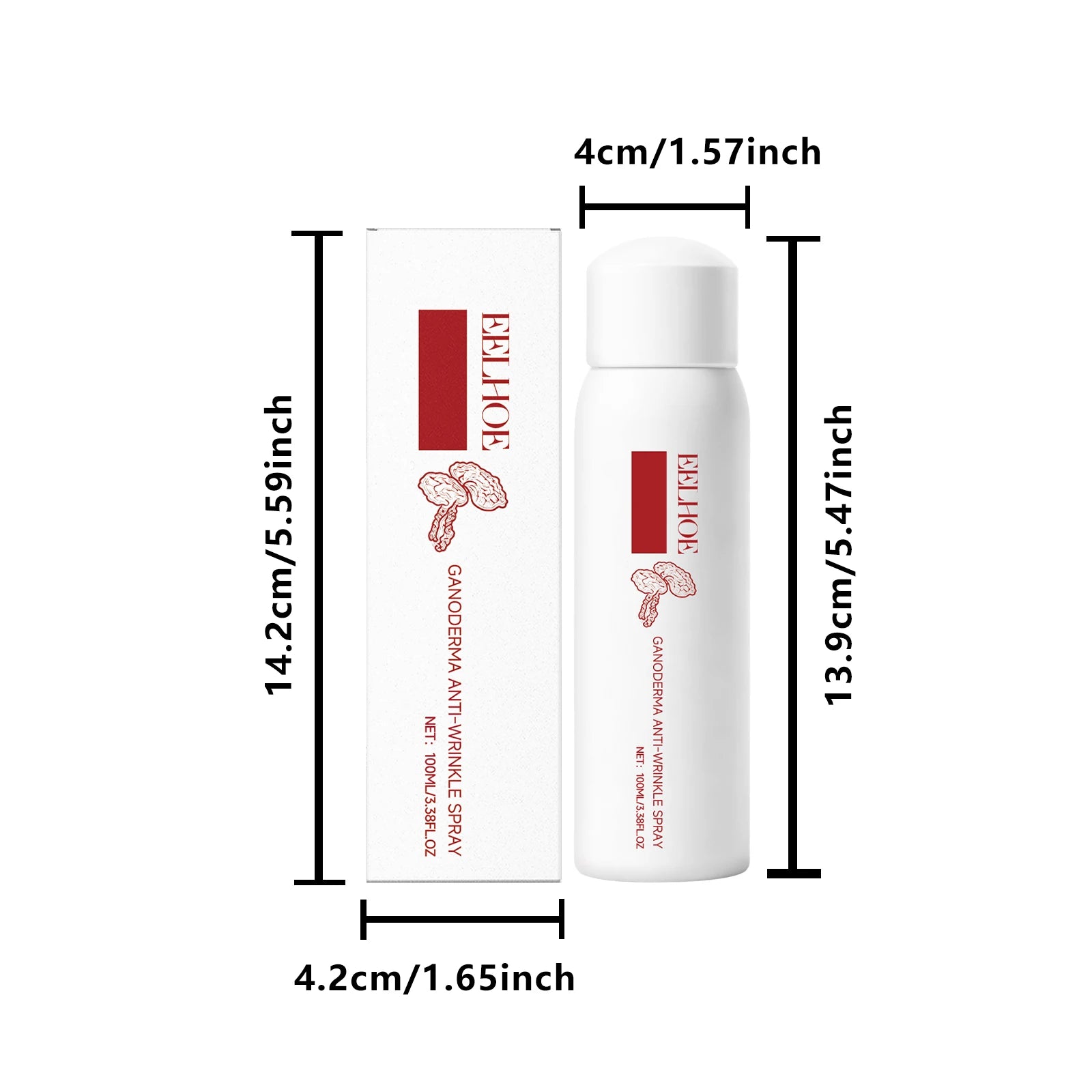 Lingzhi Moisturizing Facial Toner Spray Anti-Wrinkle Hydrating Brightening Refreshing Non-sticky Rejuvenating Ganoderma Face Mis Qme 100ml Boxed