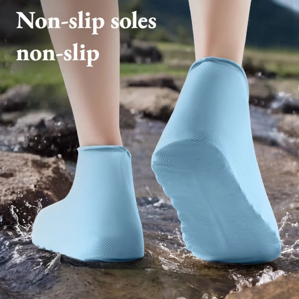 1Pair Upgraded Latex Waterproof Shoe Covers Extra Thick Anti-slip Qme