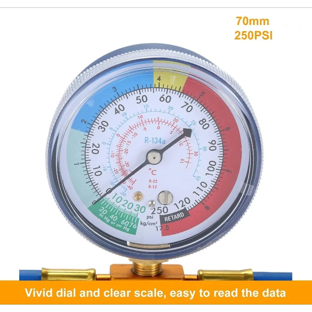R134A Recharge Measuring Hose Can Tap Gauge Refrigerant Charging Pipe Adapter Air conditioning Car accessories Qme