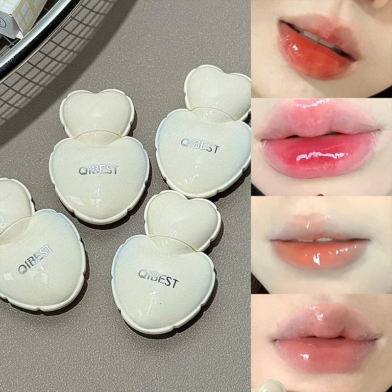 QIBEST 4 Colors Mirror Lips Gloss Jelly Hydrating Lip Glaze Long Lasting Lipstick Tender Student Korean Cosmetics Lip Stain Tint Qme
