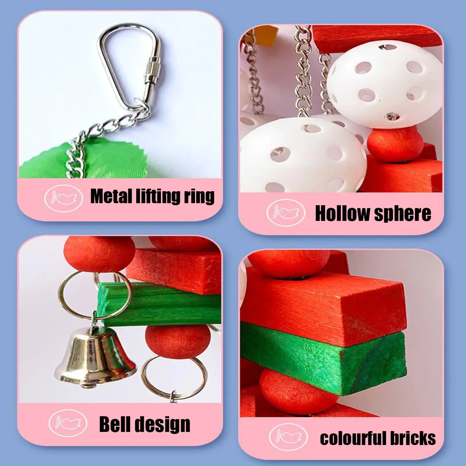 Bird Toys Cockatiel Toys Chew Bird Accessories Pet Supplies Parakeet Cage Accessories For Beak Grinding Climbing Indoor Outdoor Qme