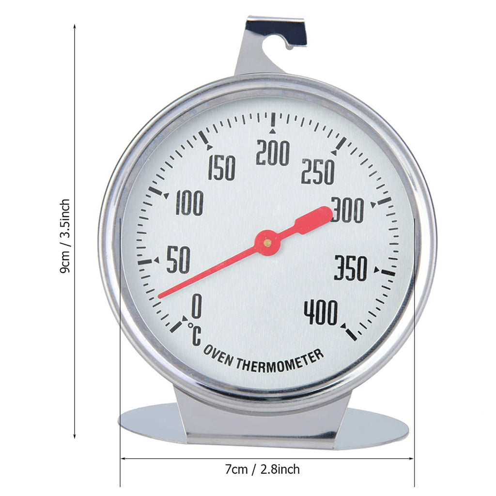 Temperature Gauges 0-400 Degrees Stand Up Oven Thermometer Stainless Steel Large Gage Kitchen Baking Supplies Thermometer Qme