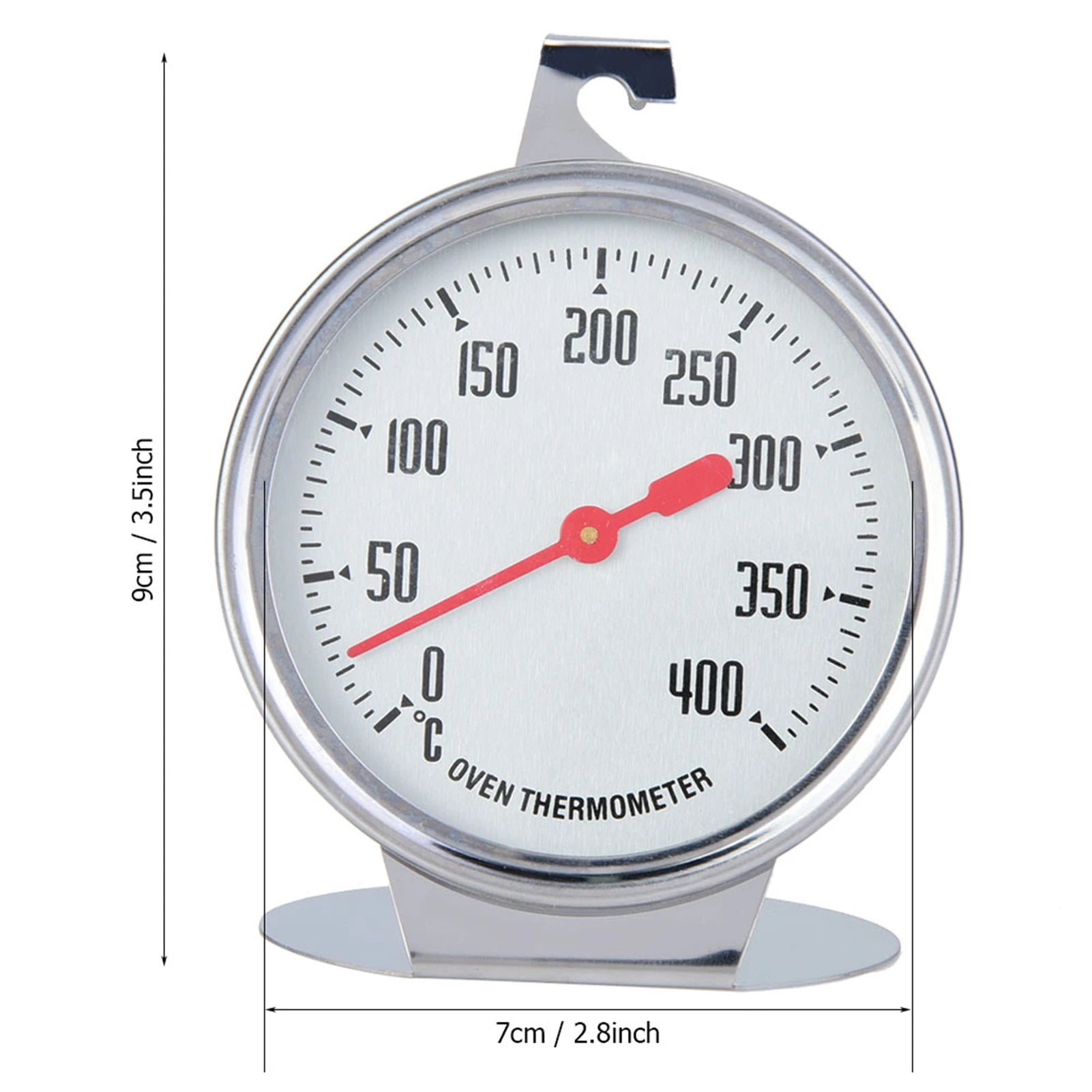 Temperature Gauges 0-400 Degrees Stand Up Oven Thermometer Stainless Steel Large Gage Kitchen Baking Supplies Thermometer Qme