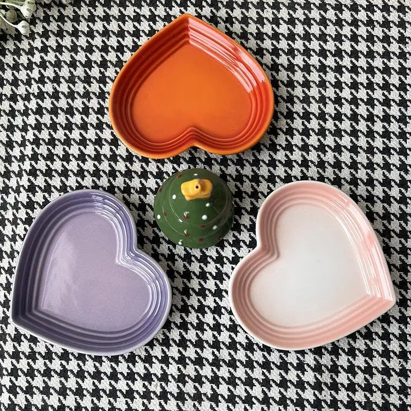 Small Cats Dogs Ceramic Cat Bowl Extra Heart-shaped Wide Anti Qme
