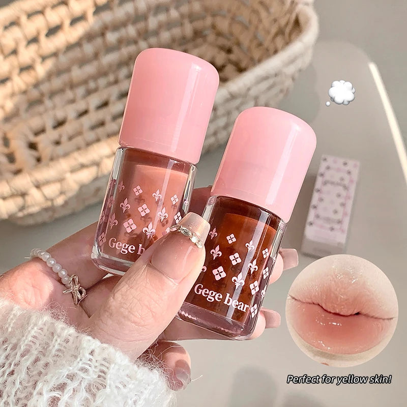 Gege Bear Pure Lip Gloss Moisturizing Watery Mirror Clear Lipstick Qme