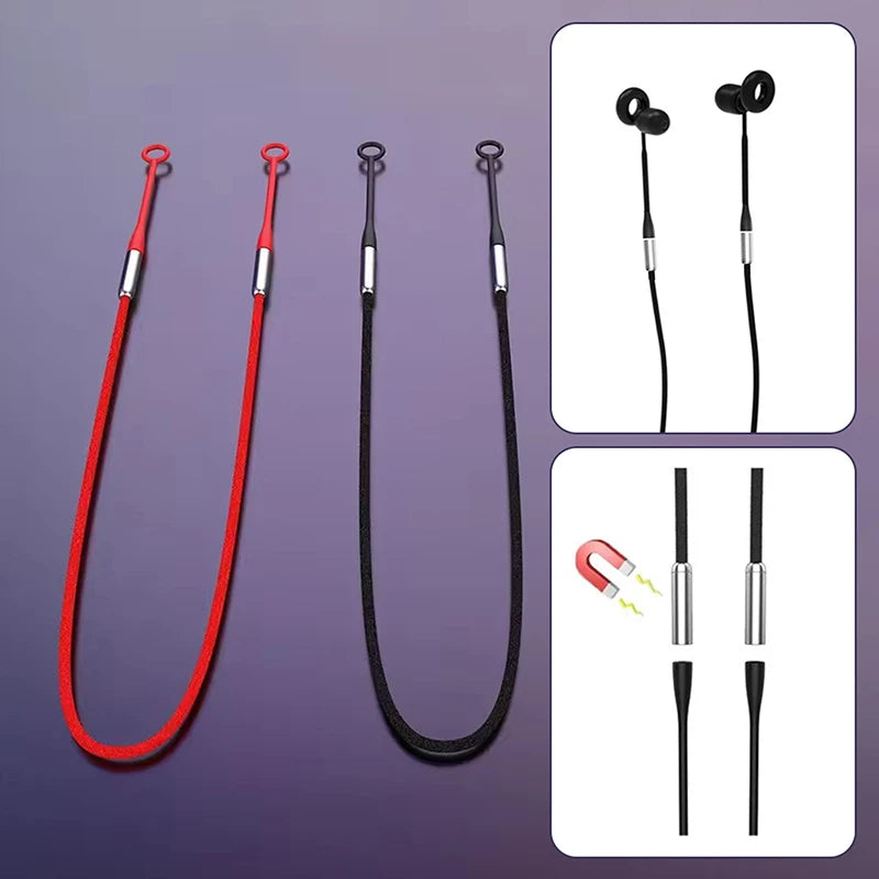 Magnetic Earplug Lanyard Flexible Silicone Holder Secure Fit Hearing Qme