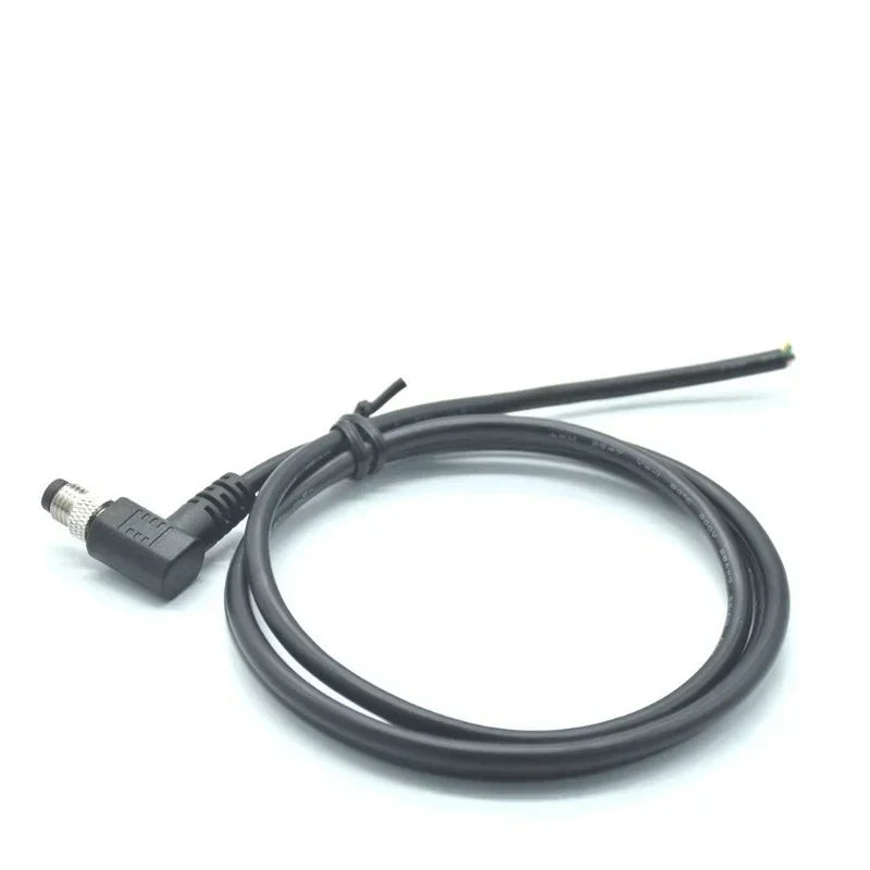 1 Meter Waterproof 90 Degree Elbow M8-8P Male Shielded Cable M8 Signal Aviation Plug Adapter Cables Connector Qme