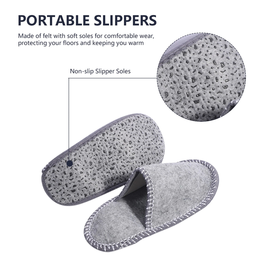 6 Pairs Family House Guest Slippers Set with Non-Slip Sole Closed Toe Disposable Slippers Hotel Slippers for Shoeless Home Qme