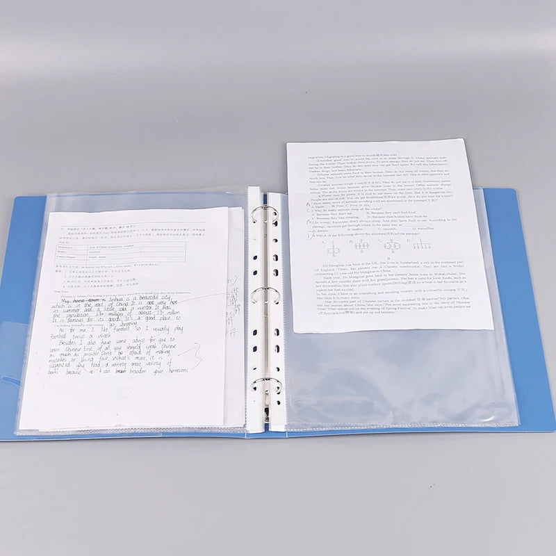 Office Materials Storage Folder Loose Leaf Transparent Data Book File Qme