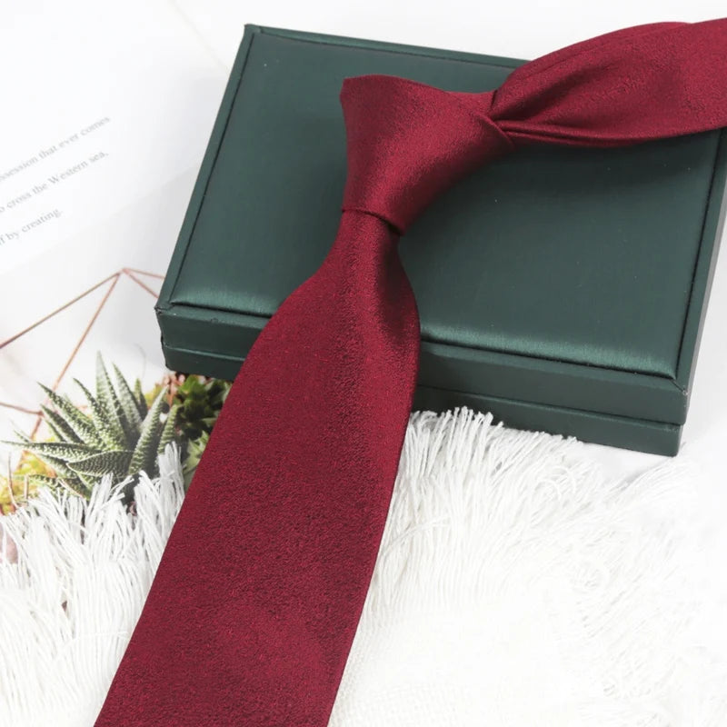 Men Tie Vintage Burgundy 100 Silk Ties Luxury Business Wedding Mens Qme