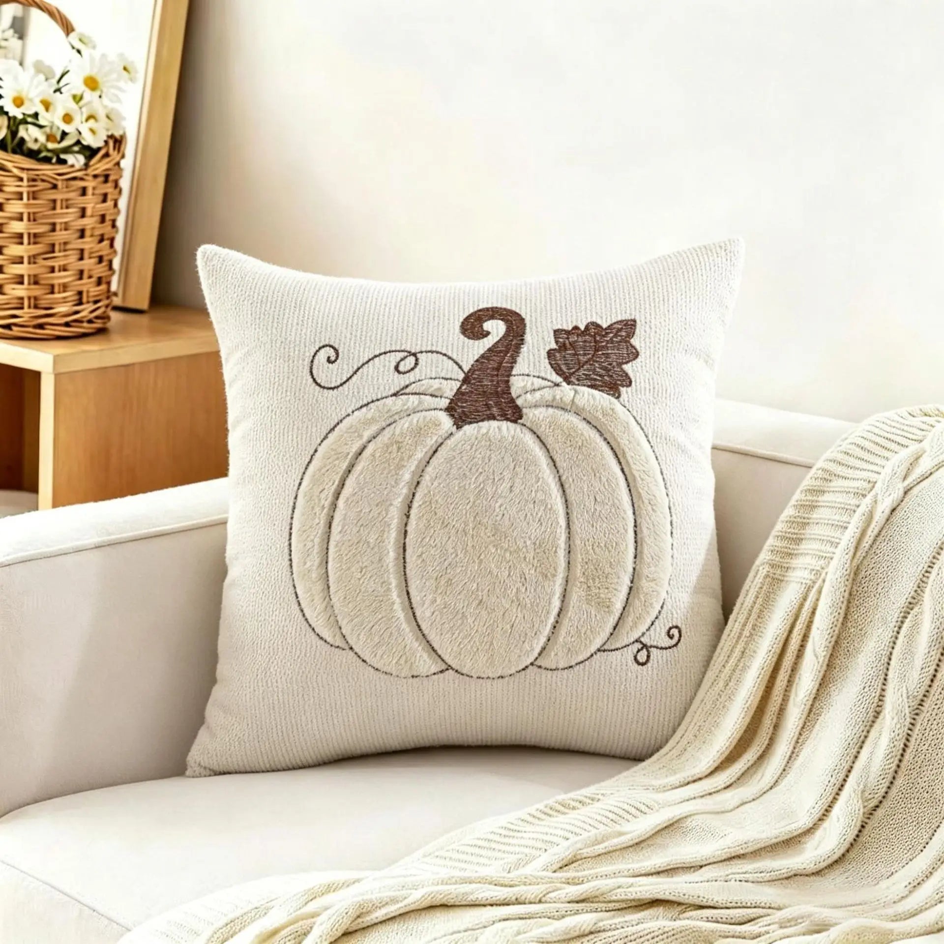 45x45cm Leaf Pumpkin Quilted Soft Pillowcase Halloween Party Home Living Room Sofa Decoration Cushion Cover Qme