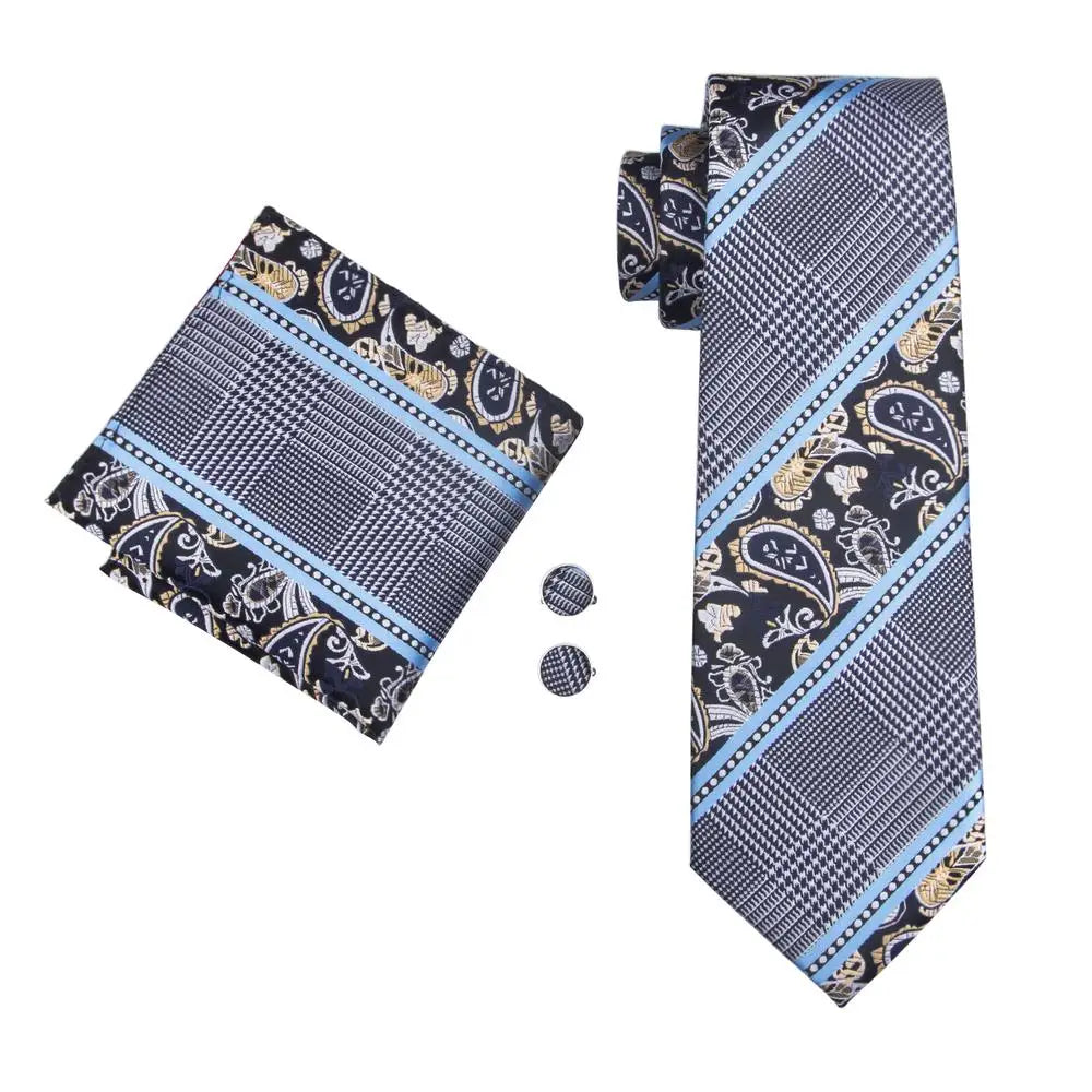 Navy Blue Striped Wedding Tie Men Fashion Design Green Red Necktie Qme