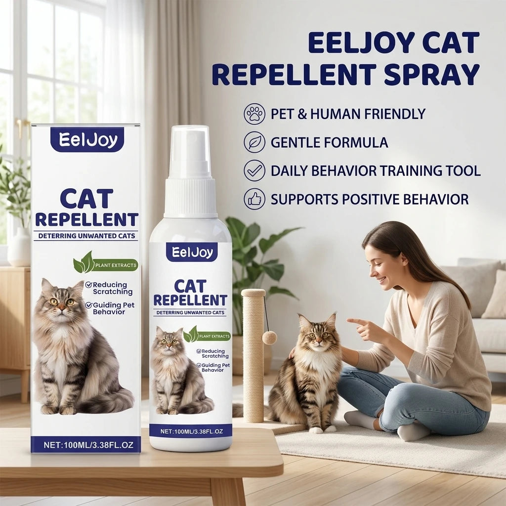 Plant Cats Repellent Spray Prevent Scratching Furniture & Unwanted Clawing Natural Scent Deterrent Pets Behavior Training Spray Qme