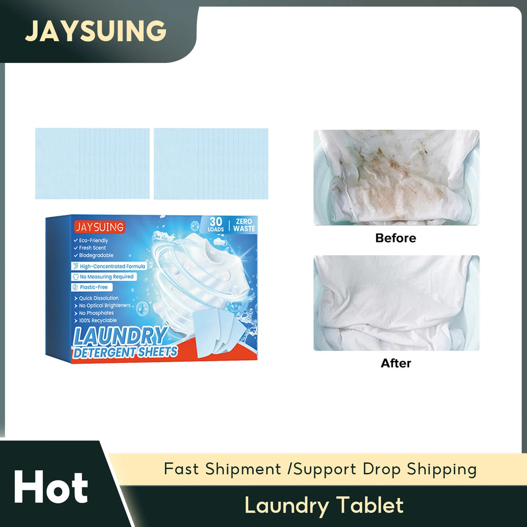 Laundry Tablet Clothing Laundry Soap Bubble Paper Concentrated Washing Powder Detergent Washing Machines Clothes Cleaning Sheets Qme