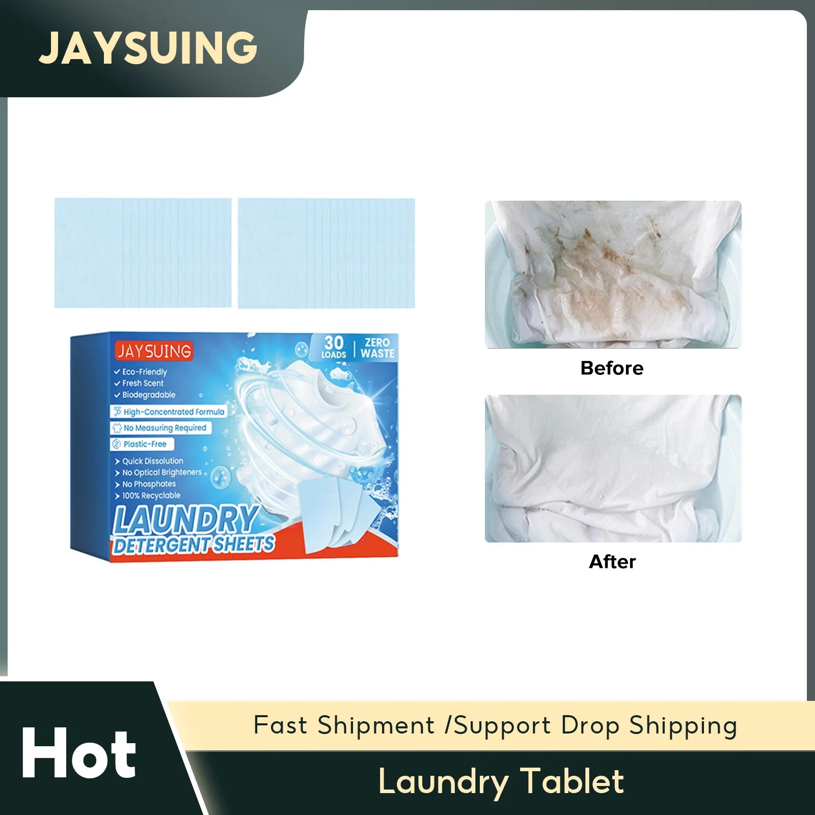 Laundry Tablet Clothing Laundry Soap Bubble Paper Concentrated Washing Powder Detergent Washing Machines Clothes Cleaning Sheets Qme