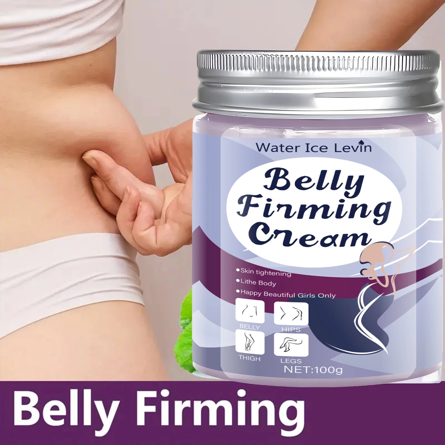 Tightening Body Cream, Abdominal Firming Cream, Containing Jojoba Oil and Caffeine, Light Beige Color, Suitable for Abdomen, Buttocks, Thighs, and Chest Qme