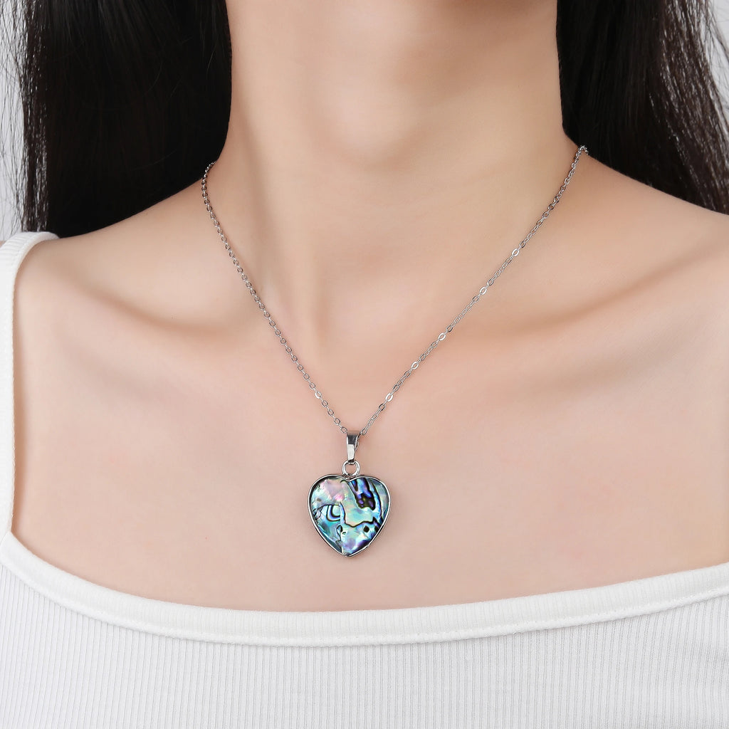High Quality Abalone Shell Pendant Necklace Silver/Gold Waterdrop Heart Shell Choker Fashion Beach Party Jewelry Women Gift Qme