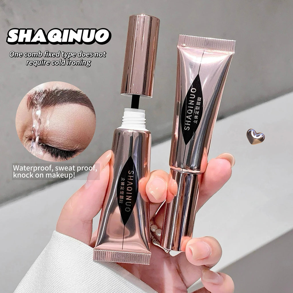 SHAQINUO Eyebrow Styling Gel Easy Shape Long-lasting Hold Small Brush Qme