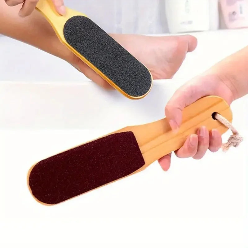 1 Wooden Foot Files Scrub Remove Dead Skin Callus Pedicure Tool Home Qme 2PCS