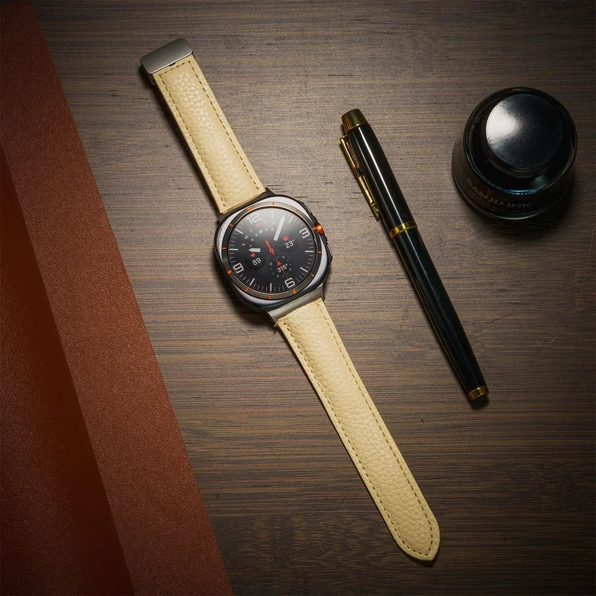 Leather Strap For Samsung Galaxy Watch Ultra 47mm Comfortable Magnetic Bracelet Wristband Galaxy Watch 7 Ultra Belt Accessories Qme