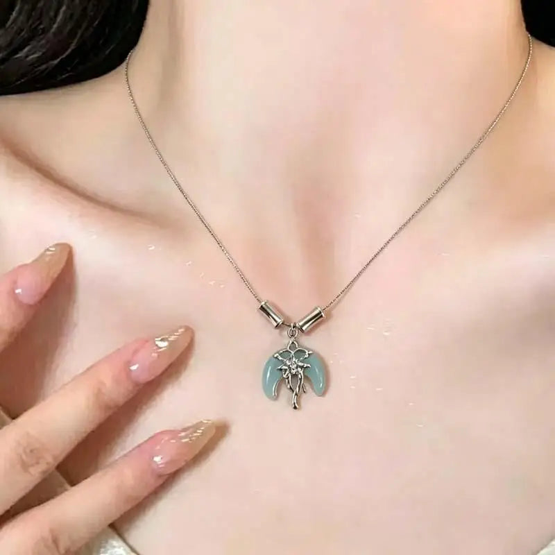 Adjustable Pendant Necklace Exquisite Fairy Design Tarnish Resistant for Women Daily Wear Cocktail Party Holiday Gifts Qme