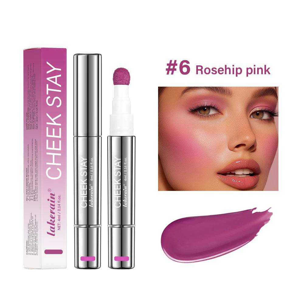 Liquid Blusher Cheek Stay Easy Apply Long-lasting Skin Tone Sponge Qme 06
