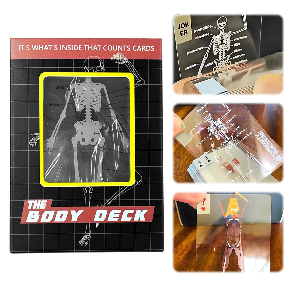 3D Image Educational Cards Reusable Funny Anatomy Poker Multi-Purpose Human Anatomy Playing Cards for Card Collectors Qme