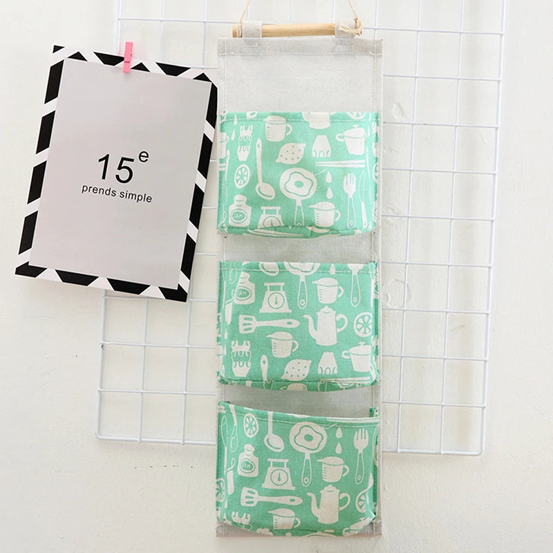 Wall Hanging Storage Home Three-pocket Bag Dormitory Qme A8