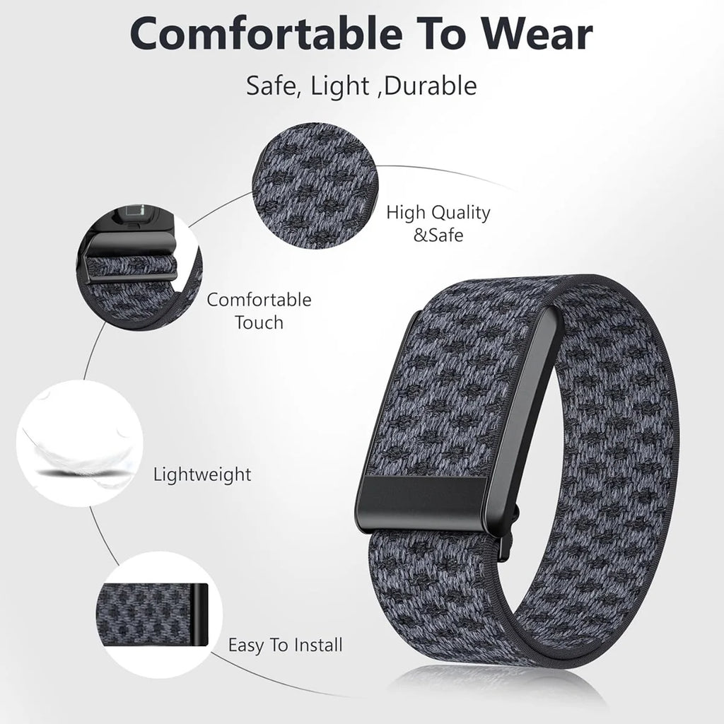 Suitable for Whoop 5.0/5.0MG Casual Nylon Sports Wristband Strap Cashmere Wool Elastic Replacement Wristband With Metal Frame Qme