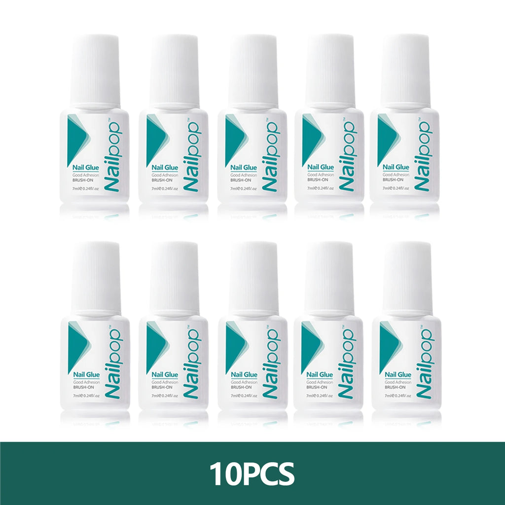 Nailpop 30 20 Nail Glue Strong Adhesive Fast Dry Fake Tips Rhinestone Qme 7ml Glue 10pcs