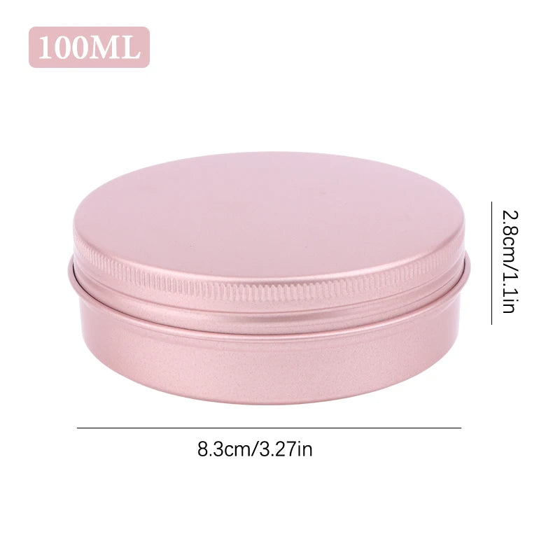 5 Refillable Cream Jars Tin Containers Screw-top Lids Lip Balm Nail Qme 100ml 83