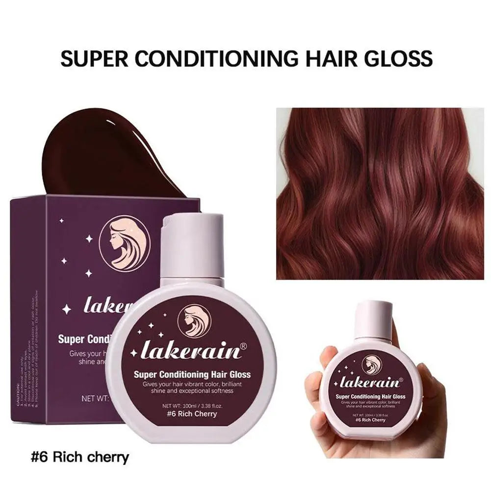 Hair Gloss Glaze Conditioner Medium Dark Brown Shine Moisturizing Qme 06