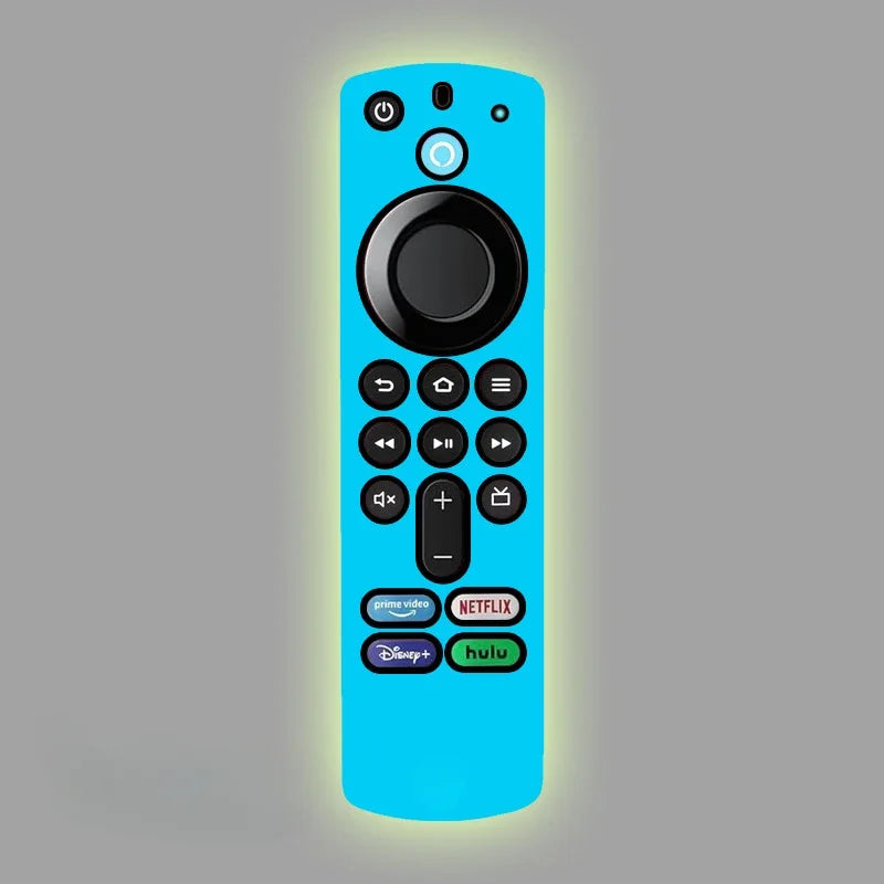 Silicone protective case For Amazon L5B83G Fire TV Stick 4K MAX/4K remote control drop proof dust and dust Glow Case Qme Blue