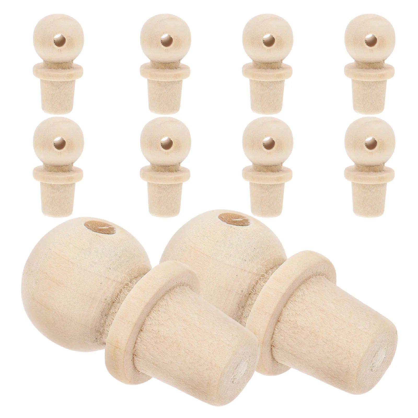 10Pcs Natural Cork Stoppers Gourd Neck Sealers Tight Fit Freshness Keeper Easy Insert DIY Decorative Toppers Bottle Stopper Qme