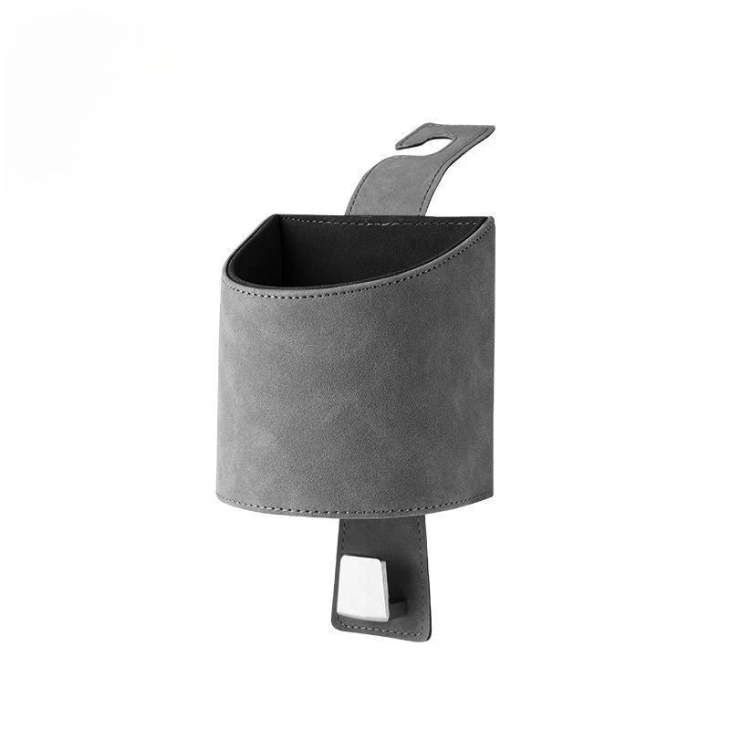 Universal 2-in-1 Car Cup Holder Seat Back Hook Suede Leather Mount Qme