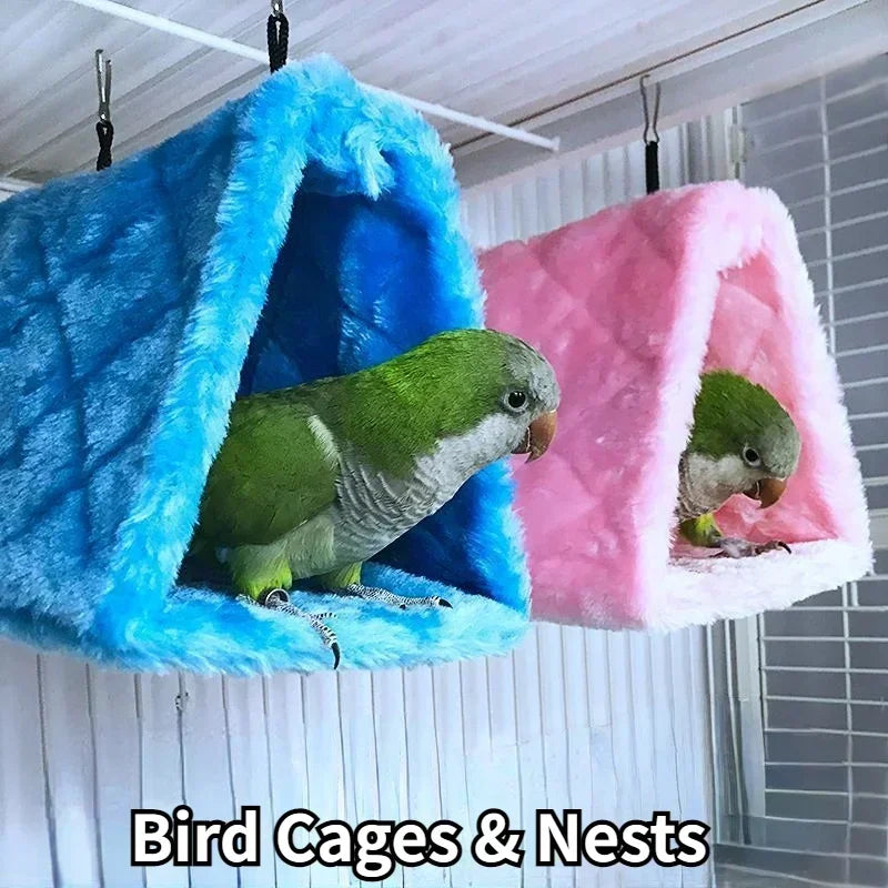 Pet Bird Parrot Cages Warm Hammock Hut Tent Fashion Bed Hanging Cave Qme