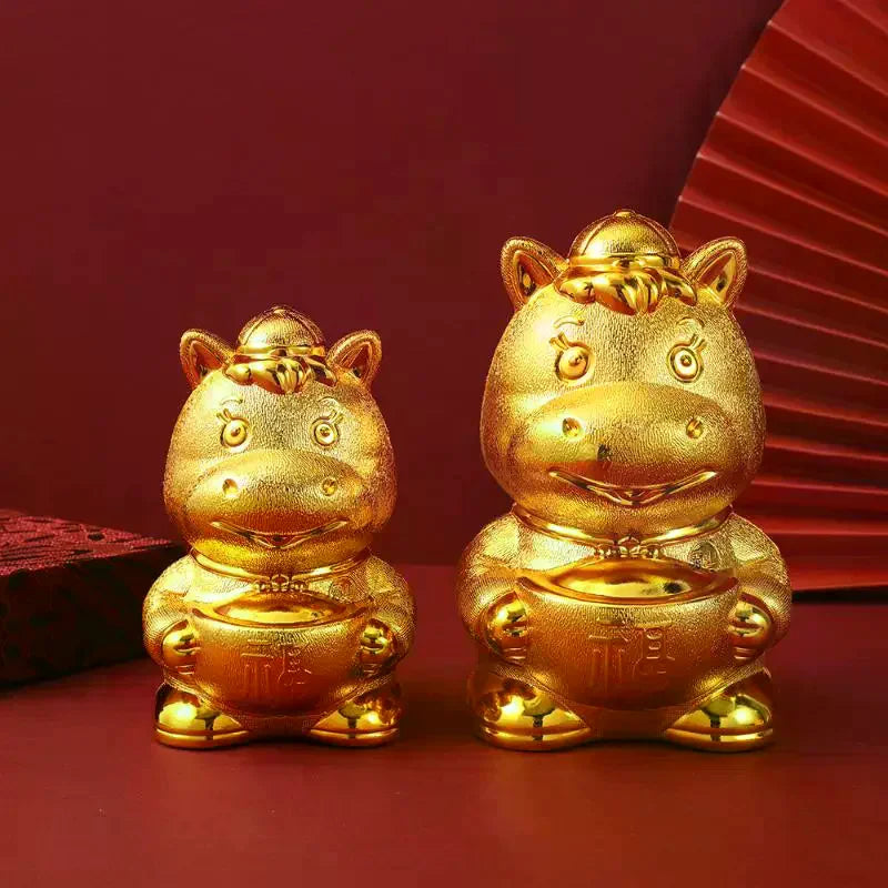 Creative Horse Ornament Lucky Traditional Home Statue Ingot Can Be Rotated Home Decoration Office Desktop Decoration Qme