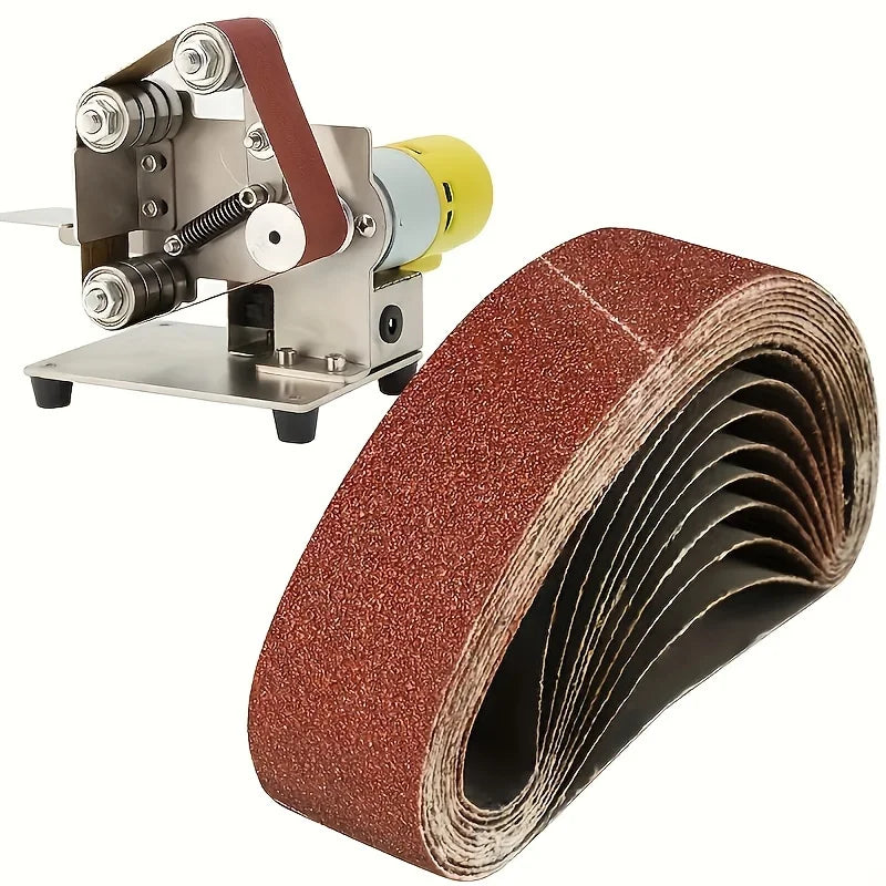 15Pcs 30 X 330 mm abrasive belt - 60/80/120/240/400 grain size - for sanding, filing, grinding and deburring Qme