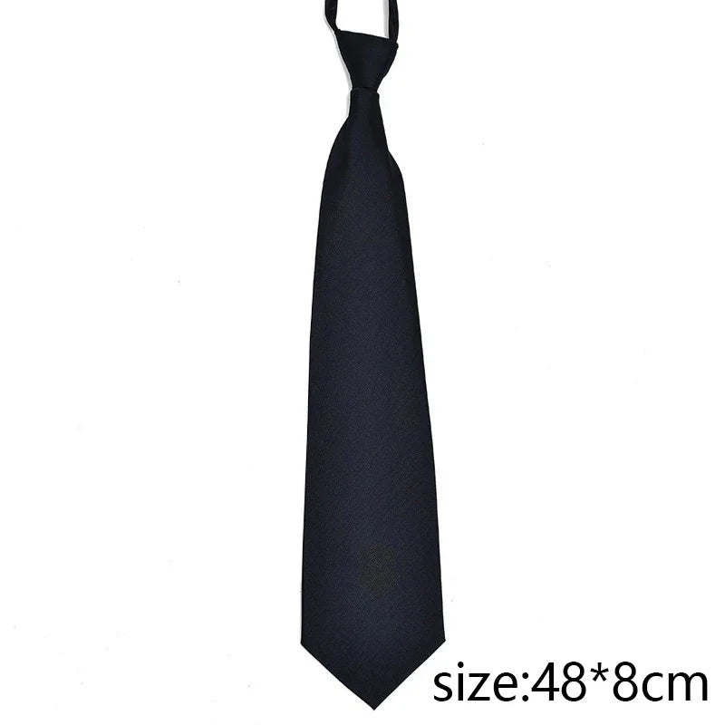 Unisex Black Simple Clip Tie Men's Women's JK Zipper Collar Solid Qme D China Mainland