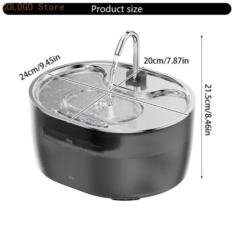 Cats Dog Water Dispenser Stainless Steel Spouts Automatic Flows Qme